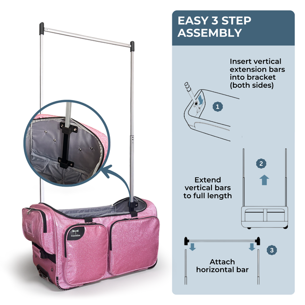 Travolution 23 inch Glitter Dance Bag with Garment Rack