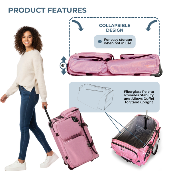 Travolution 23 inch Glitter Dance Bag with Garment Rack
