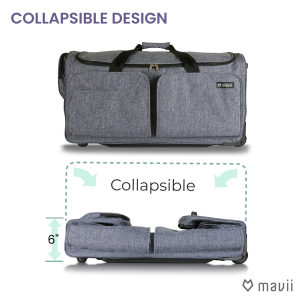 Mavii 28" Wheeled Duffel with Garment Rack, Collapsible - 4 Color Options