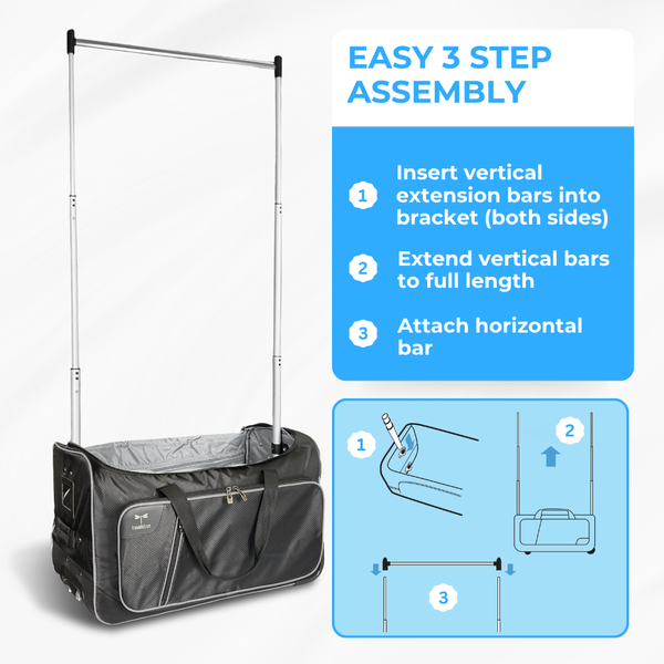 Travolution 24 Inch Wheeled Duffel Bag With Garment Rack