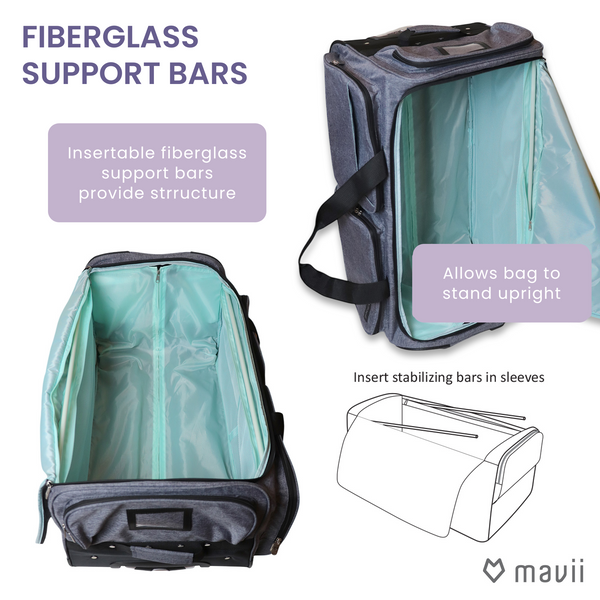 Mavii 28" Wheeled Duffel with Garment Rack, Collapsible - 4 Color Options