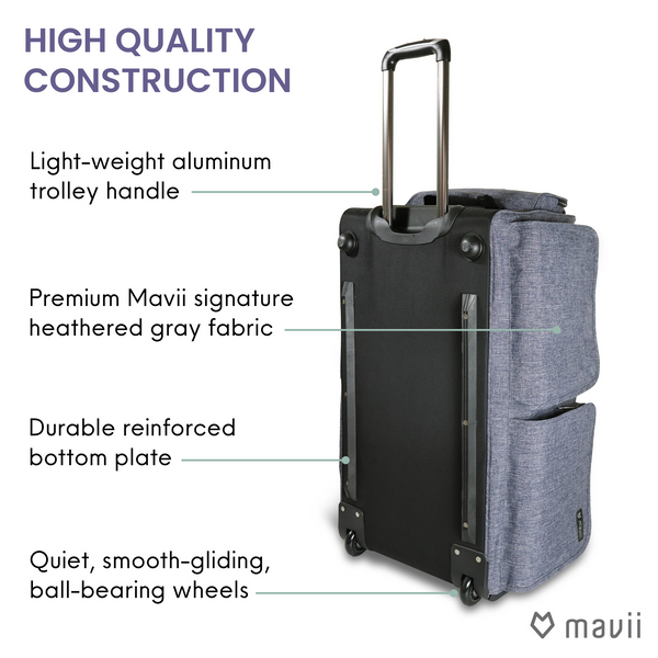 Mavii 28" Wheeled Duffel with Garment Rack, Collapsible - 4 Color Options