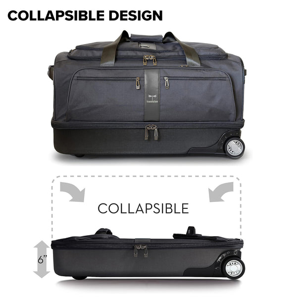 Gently Used - Travolution Newly Designed 28" Garment Rack Duffel w/ Wheels, Black