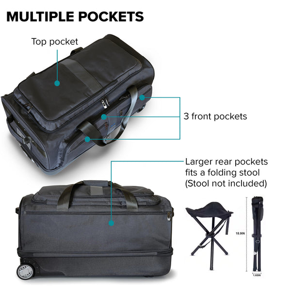 Gently Used - Travolution Newly Designed 28" Garment Rack Duffel w/ Wheels, Black