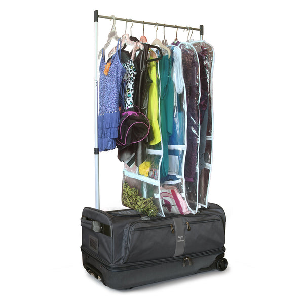 Gently Used - Travolution Newly Designed 28" Garment Rack Duffel w/ Wheels, Black